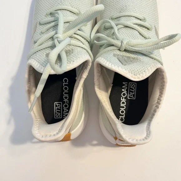 Adidas Cloudfoam Pure Mint Green Mesh Running Shoes Gum Sole Women 7 - Picture 3 of 6